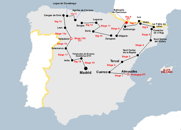Vuelta a Espana 1983 Map
